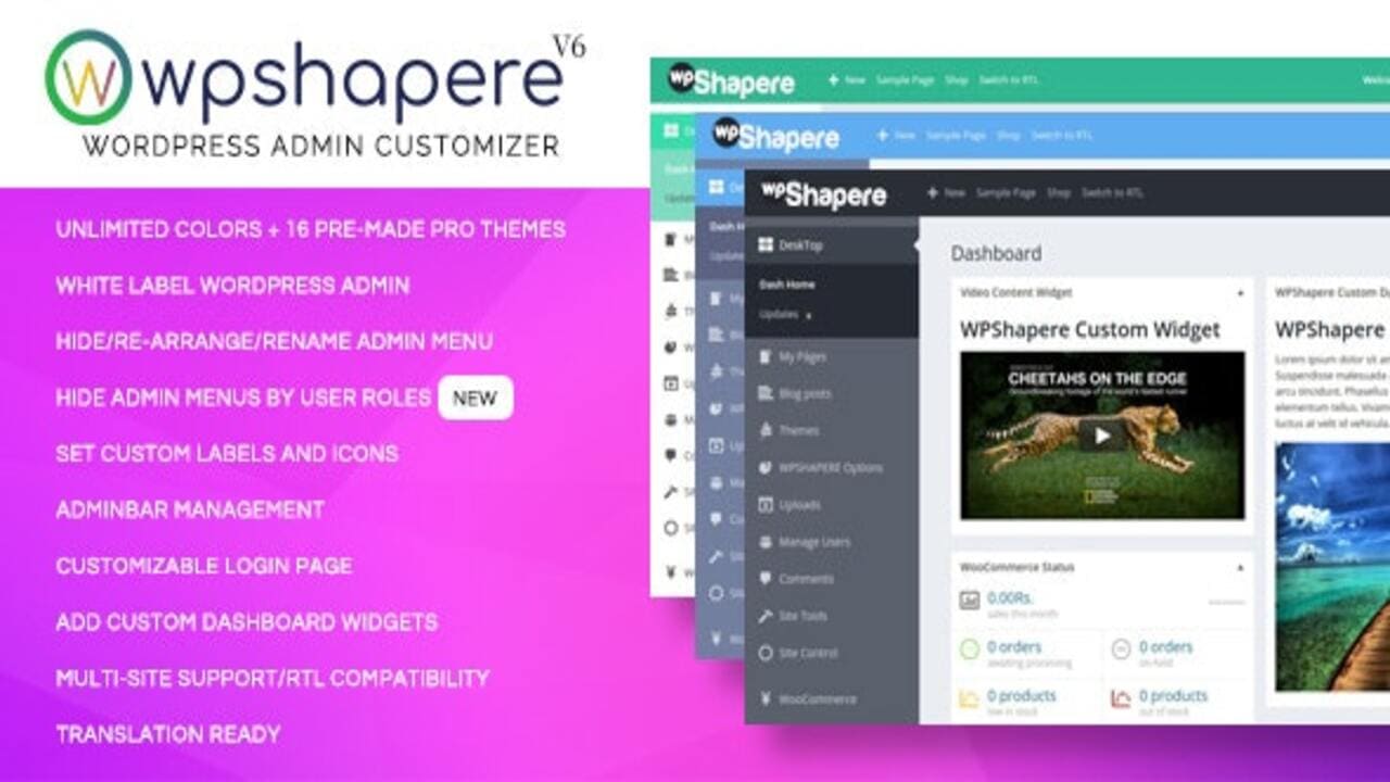 Descargar WPShapere - WordPress Admin Theme Plugins-Wp