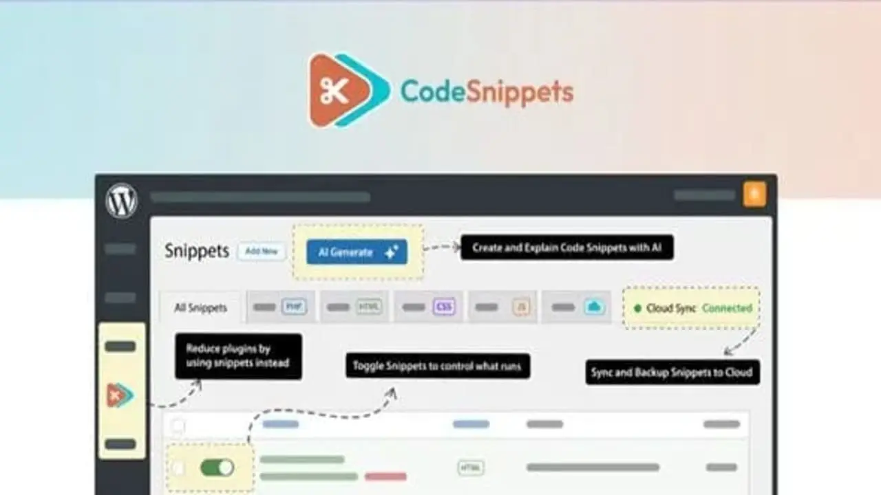 Code Snippets Pro plugin WordPress para gestión segura de código personalizado PHP CSS JavaScript